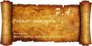 Pekker Amaranta névjegykártya